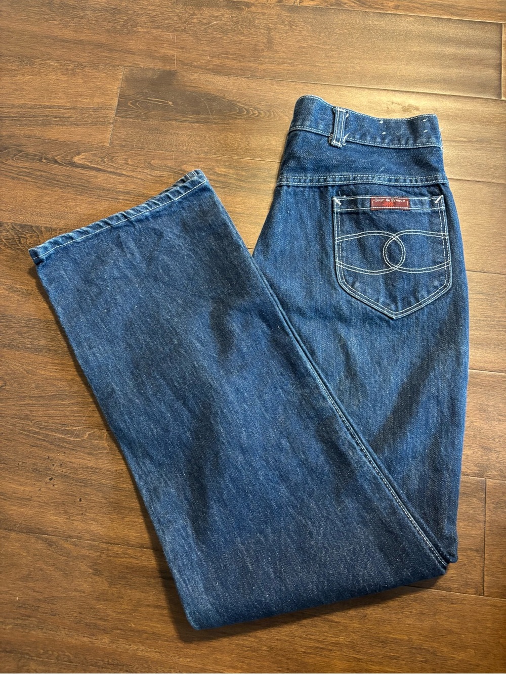 Vintage Tour de France High Rise Wide Leg Jeans Dark Wash Womens Size 32